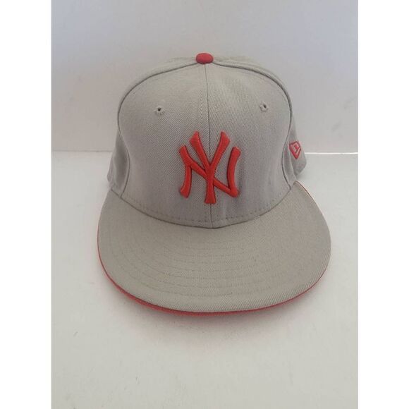 New Era Performance Headwear New York Yankees Unisex Hat In Gray/Orange Size 7 - Picture 1 of 3